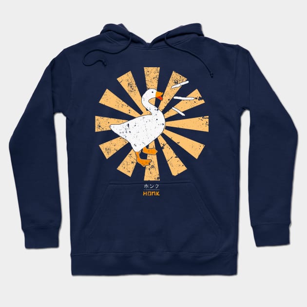 Honk Goose Retro Japanese Hoodie by Nova5